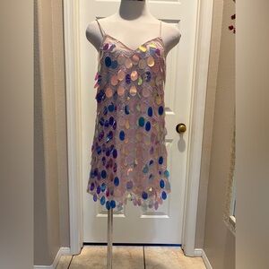 Angel Biba Pink and Purple Sequin Kids Dress